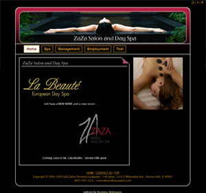 ZaZa Salon and Day Spa web site